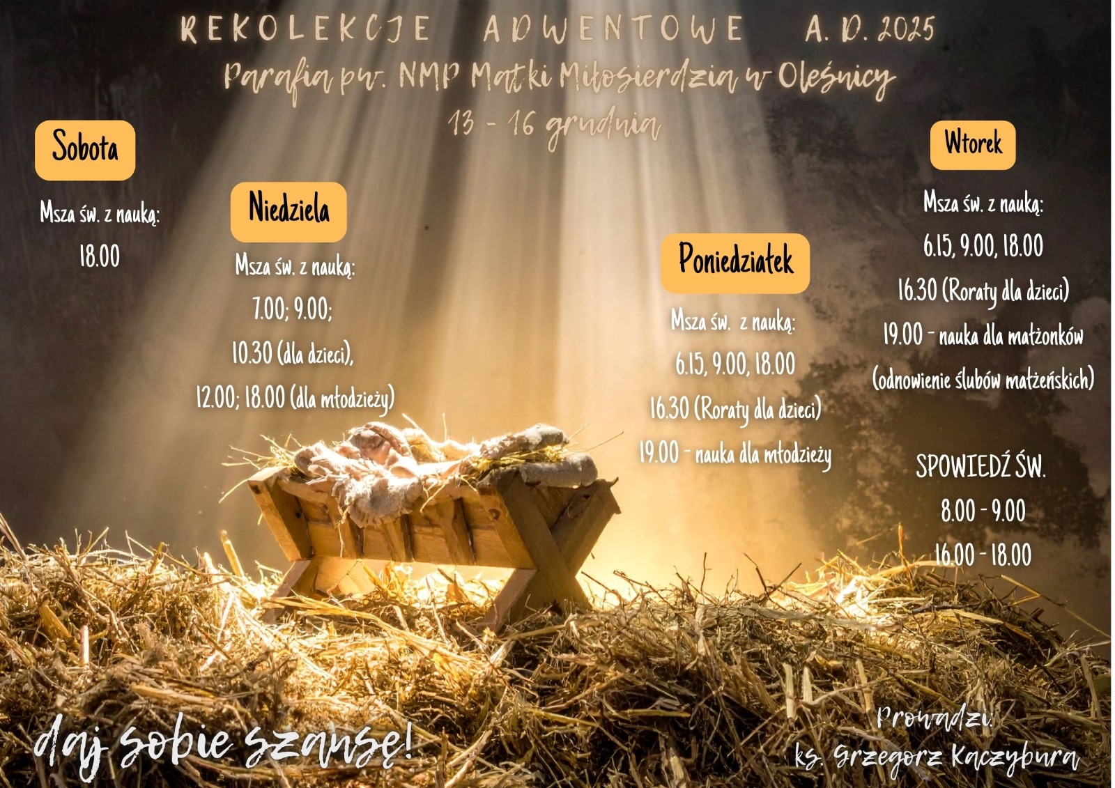 REKOLEKCJE ADWENTOWE 13-16 GRUDNIA